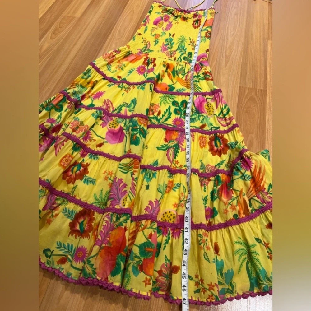 FARM Rio Strapless Yellow Floral Dress - Picture 5 of 9